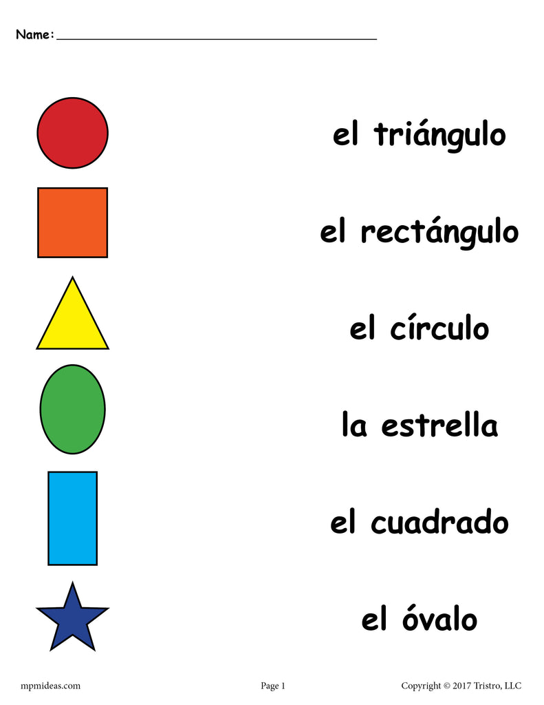 spanish worksheets for kindergarten pdf