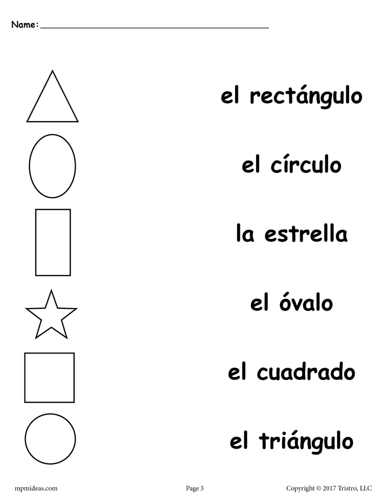 shapes in spanish activities