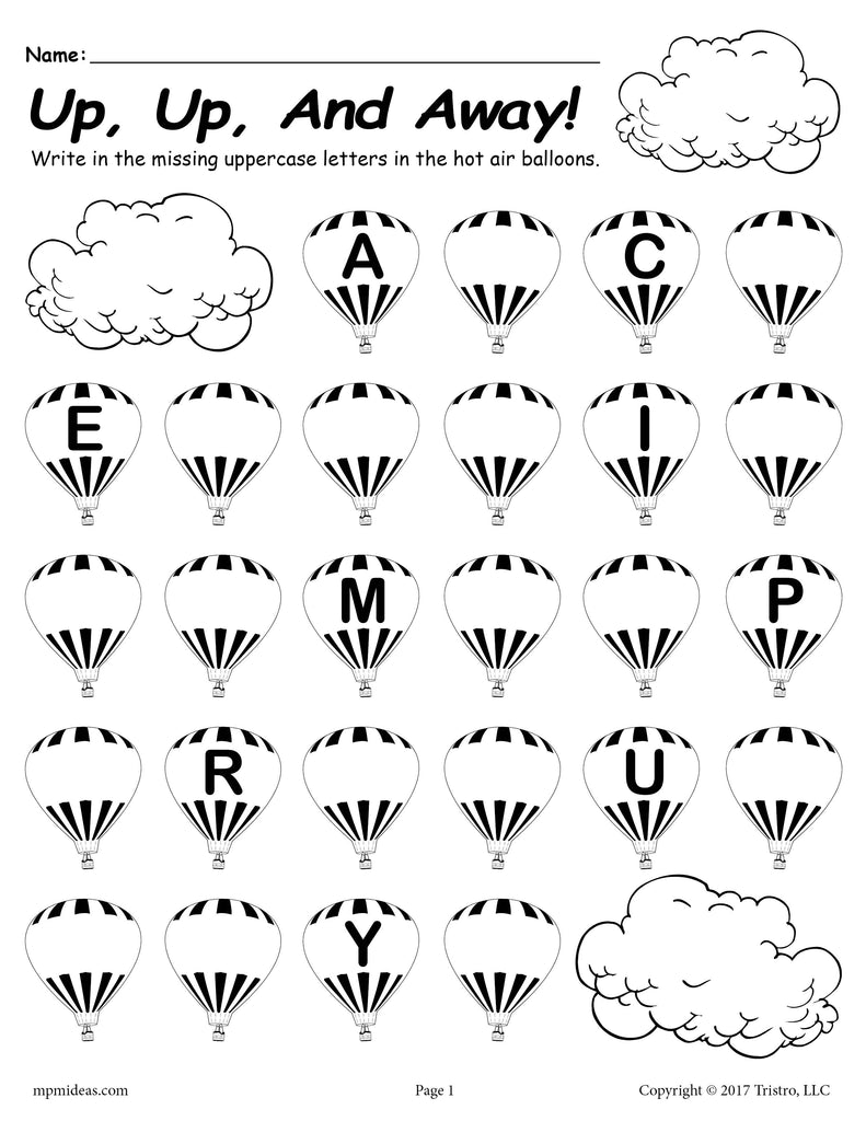 Printable Uppercase Alphabet Worksheet - Fill In the Missing Letters H