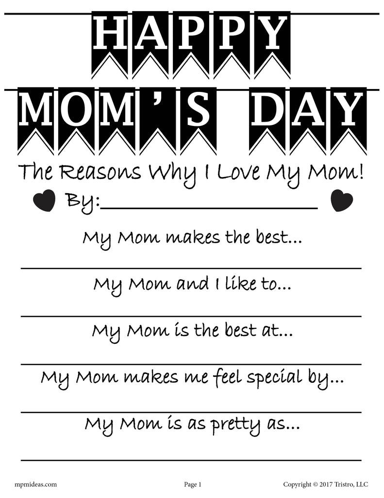 Mother's Day Writing Activity