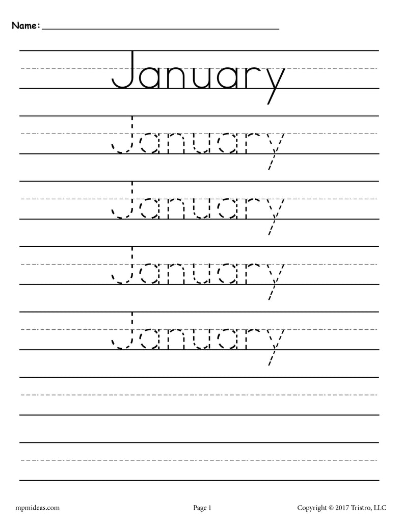 12 Handwriting Worksheets - Months of the Year! – SupplyMe