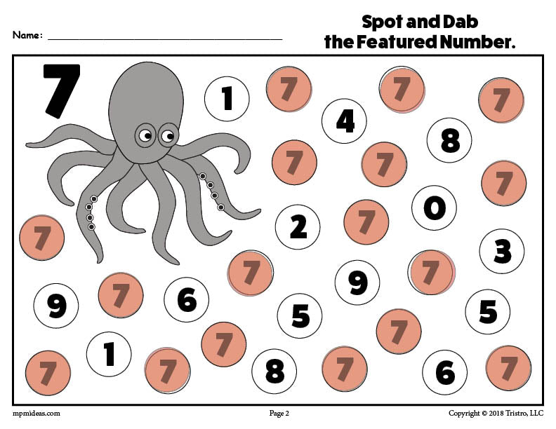 Number Seven Do-A-Dot Printable!