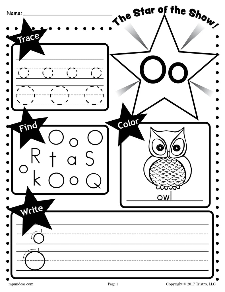 Preschooler Letter O Worksheets For Preschool