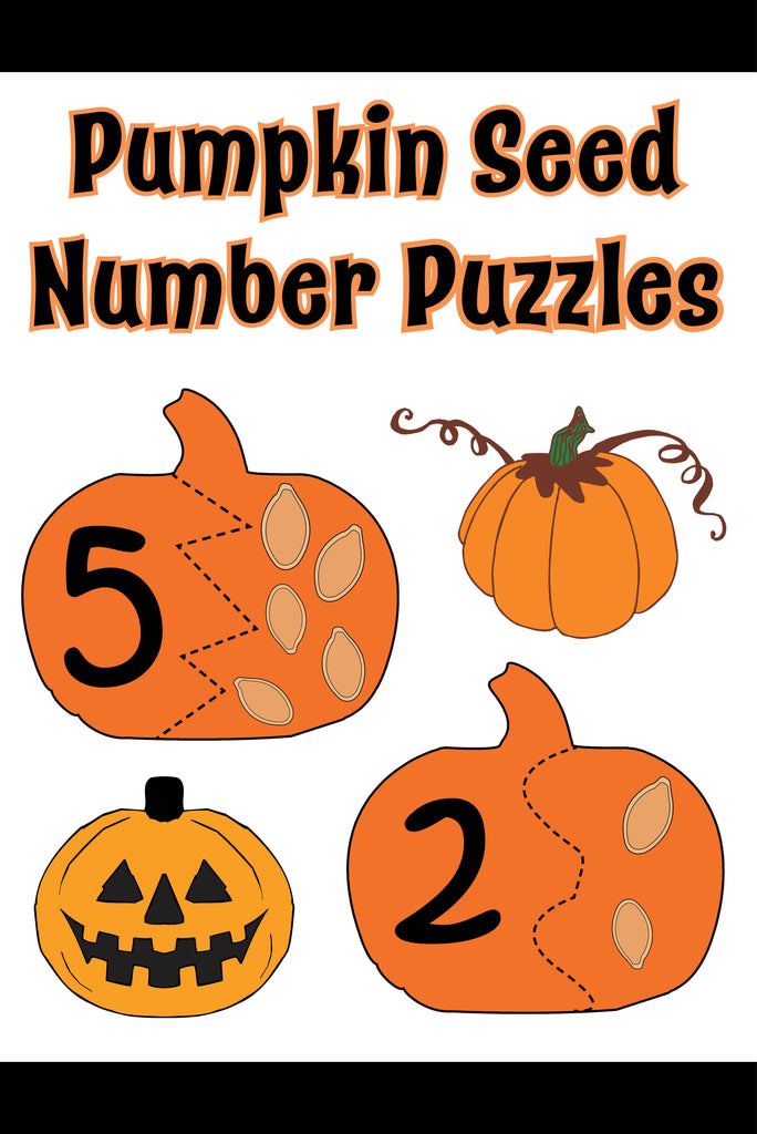 Pumpkin Seed Number Puzzles - FREE Printable Worksheets!