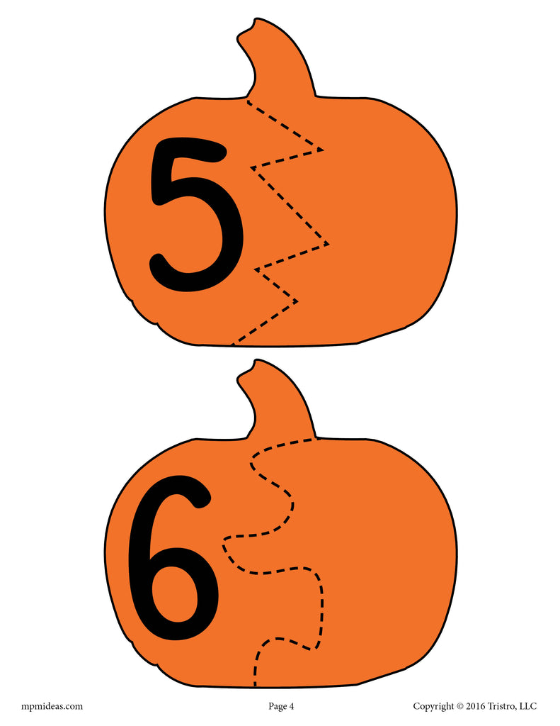 Pumpkin Seed Number Puzzles Numbers 5 and 6