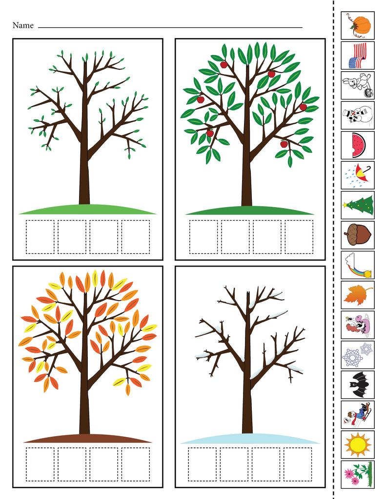 season match up printable 4 seasons matching worksheet supplyme