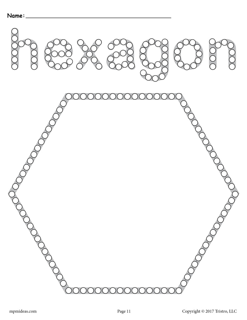 Hexagon Q Tip Painting Printable Hexagon Worksheet Coloring Page