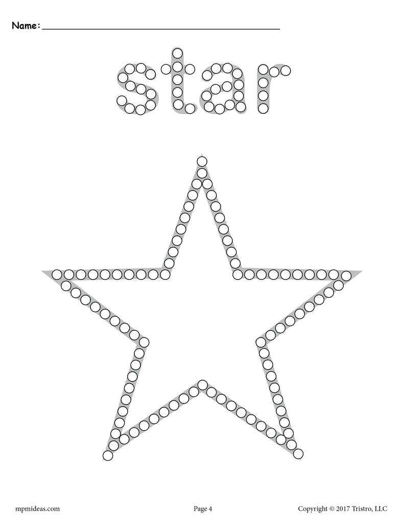 star-q-tip-painting-printable-star-worksheet-coloring-page-supplyme