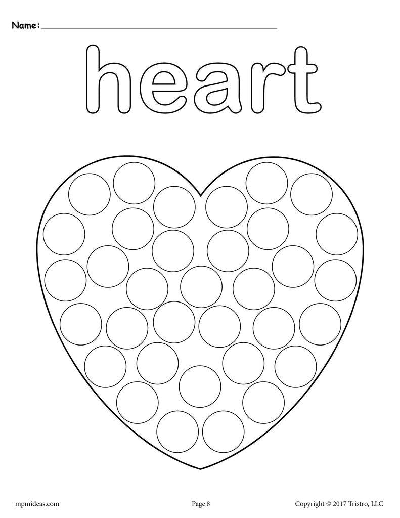 Free Printable Heart Shape Worksheets