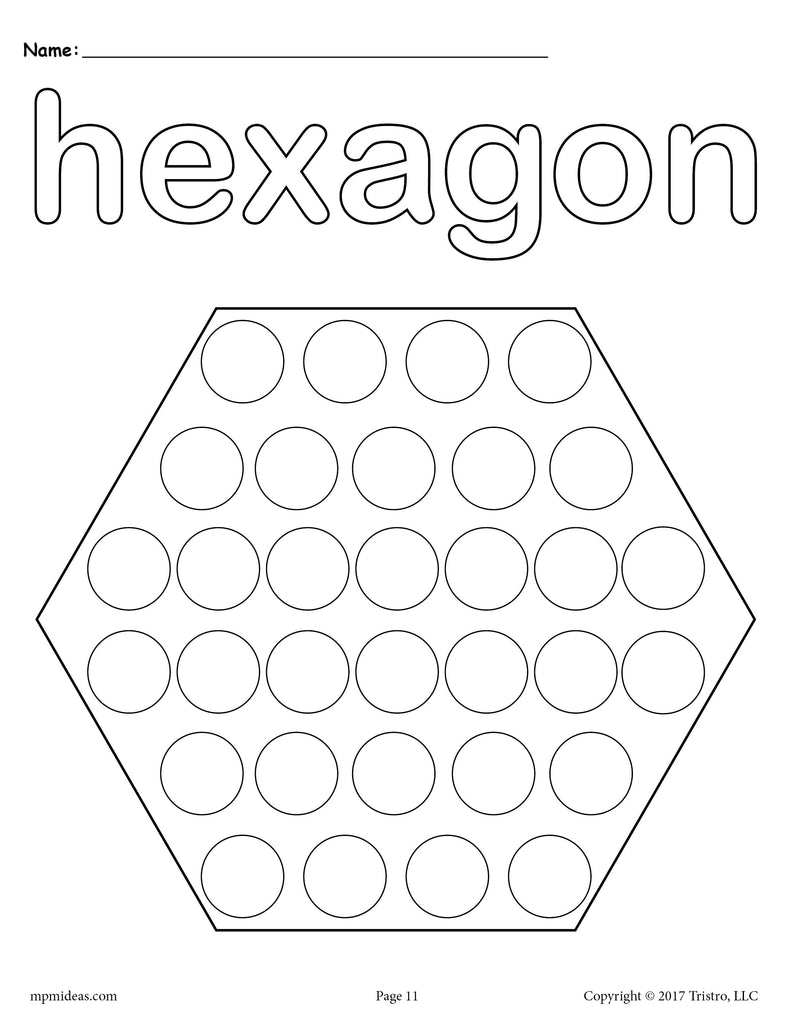 Hexagon Do A Dot Printable Hexagon Coloring Page SupplyMe