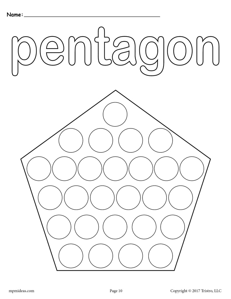 FREE Pentagon Do-A-Dot Printable