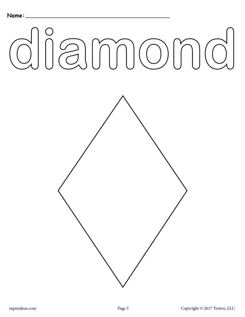 FREE Diamond Coloring Page