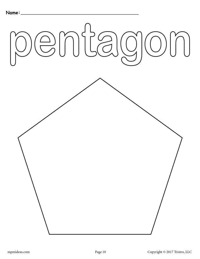 FREE Pentagon Coloring Page - Shapes Coloring Pages – SupplyMe