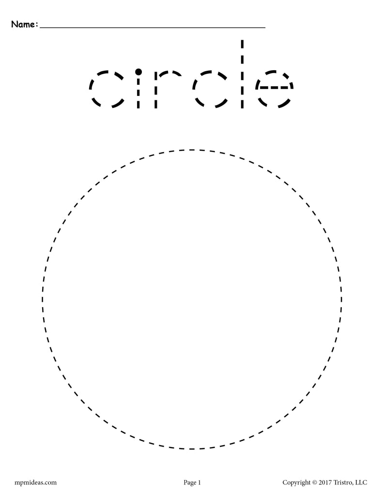 Free Printable Circle Tracing Worksheets