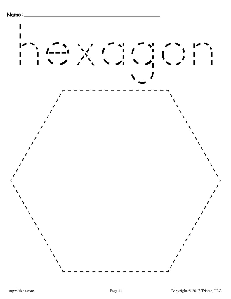 Hexagon Tracing Worksheet Printable Tracing Shapes Worksheets SupplyMe