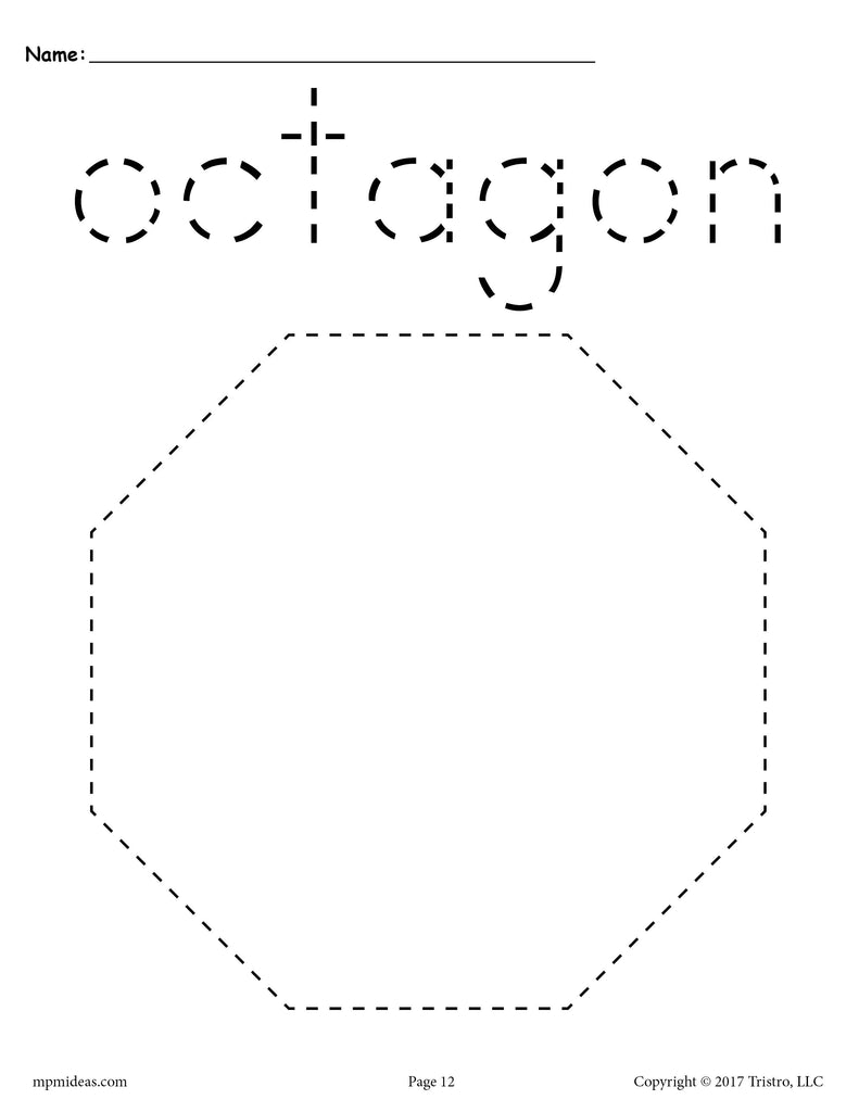FREE Octagon Tracing Worksheet