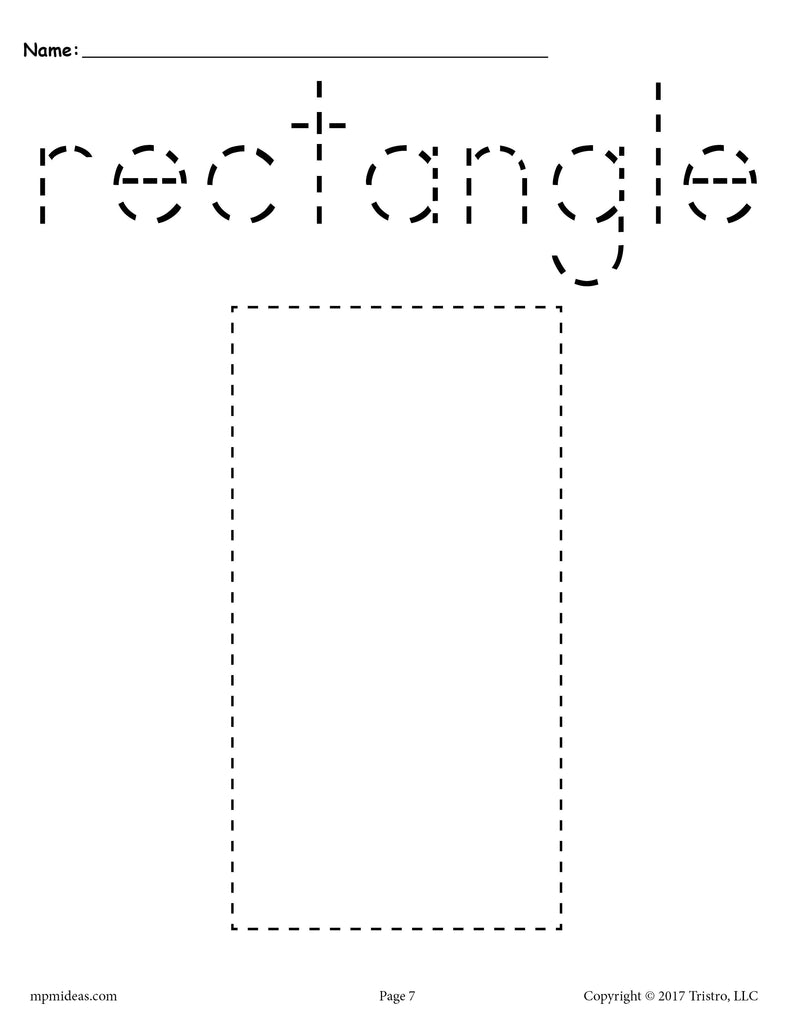 FREE Rectangle Tracing Worksheet