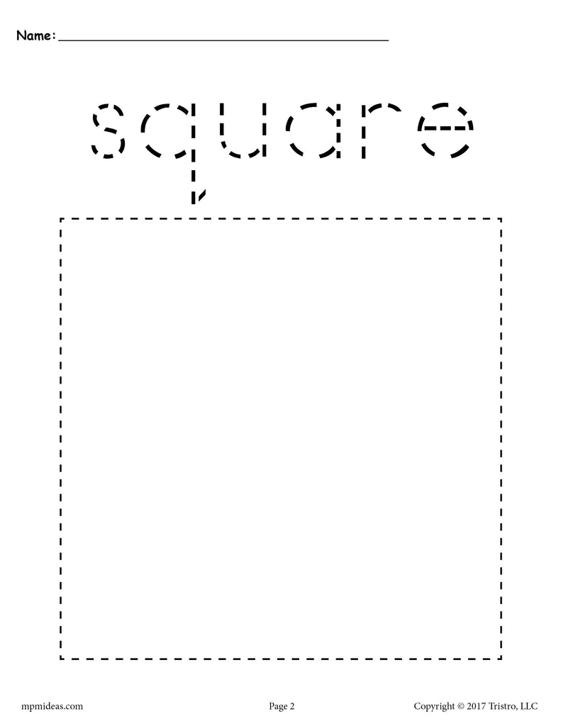 FREE Square Tracing Worksheet