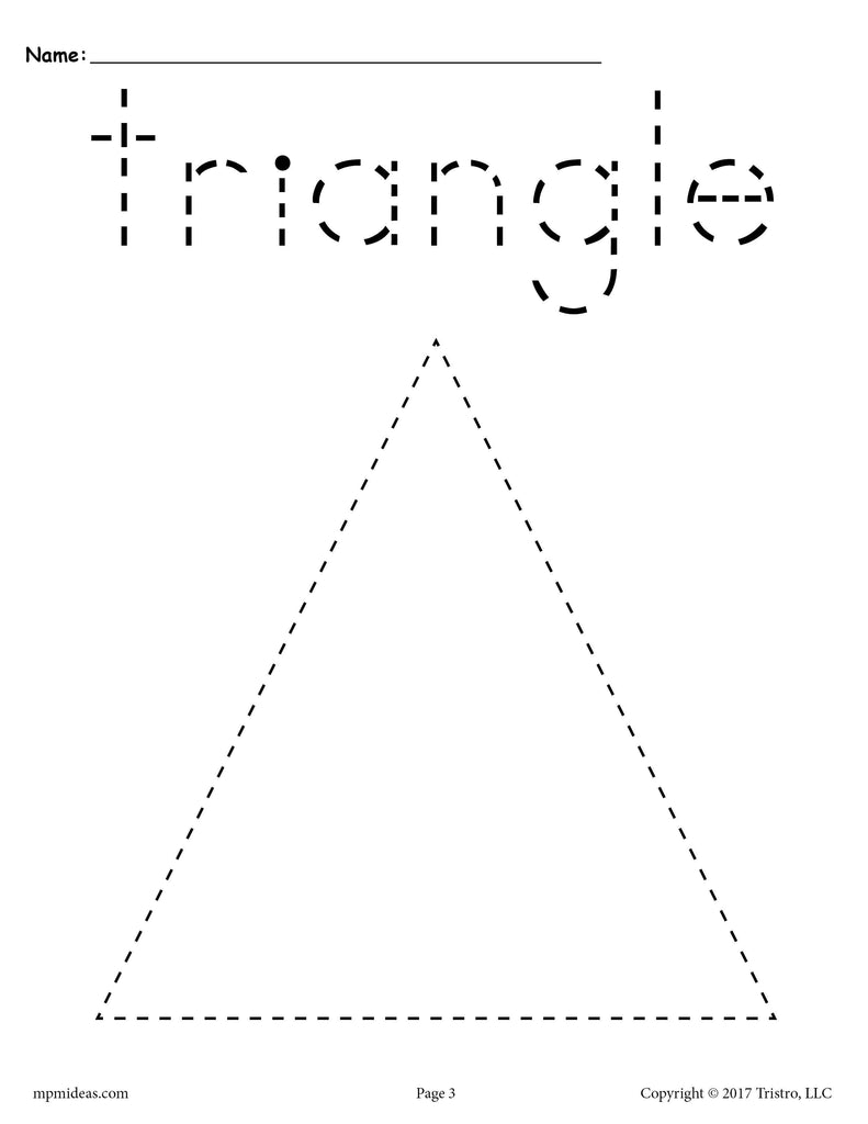 Triangle Tracing Worksheet - Printable Tracing Shapes Worksheets – SupplyMe