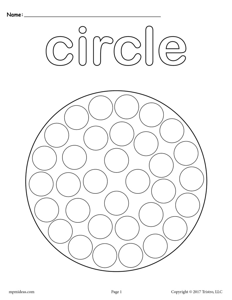 8 circle worksheets tracing coloring pages cutting