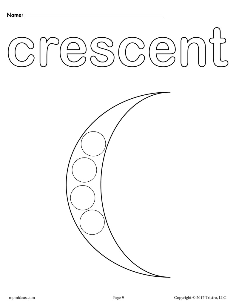 8 Crescent Worksheets: Tracing, Coloring Pages, Cutting & More! – SupplyMe