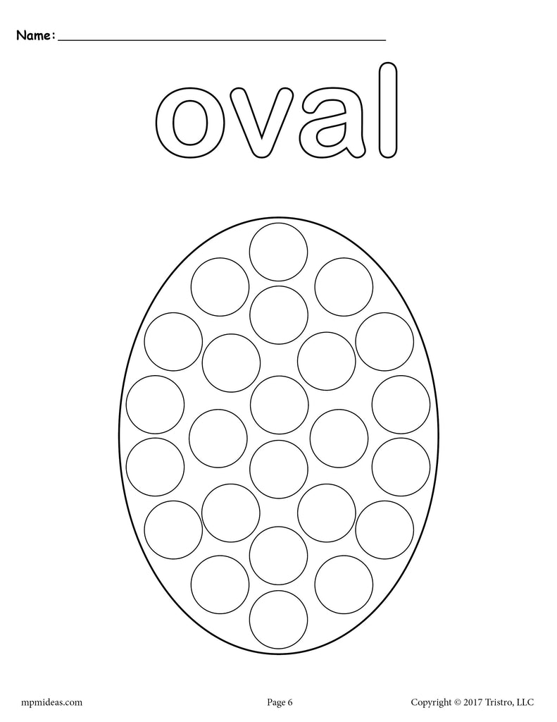 8 oval worksheets tracing coloring pages cutting more supplyme