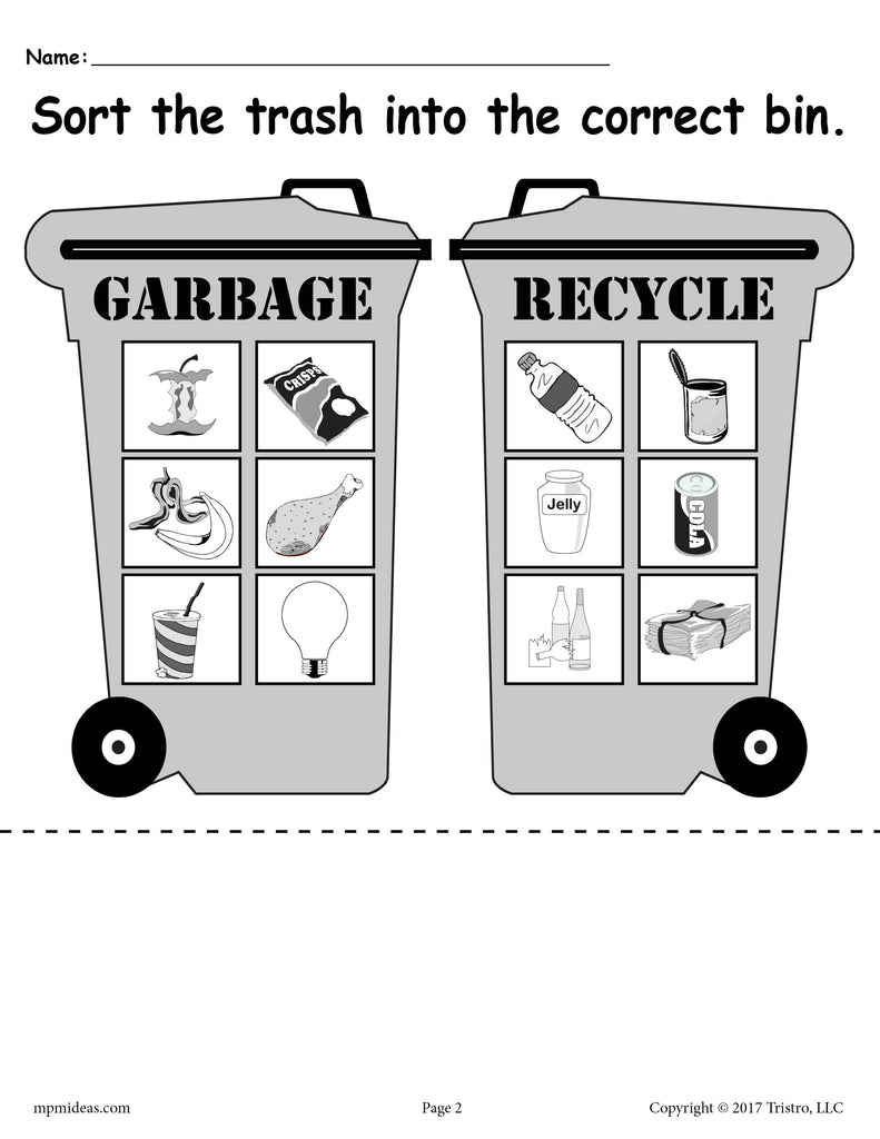 Earth Day Recycling Worksheet Answer Key