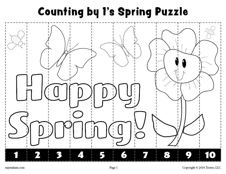 8 Printable Spring Counting Worksheets Counting 1 10 Skip Counting Supplyme