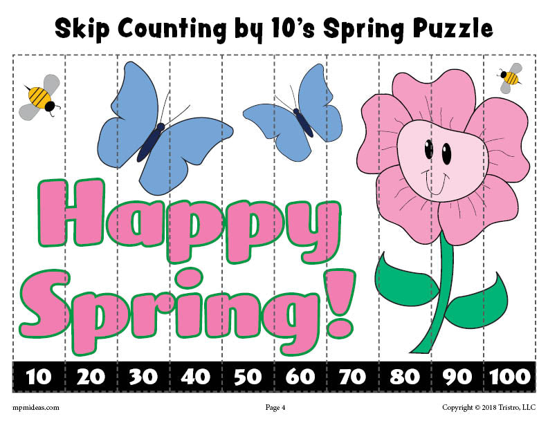 8 printable spring counting worksheets counting 1 10 skip counting supplyme