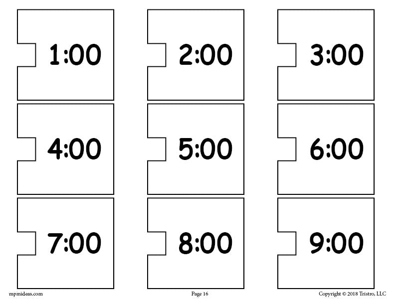 Digital Clocks Telling Time Activity Page