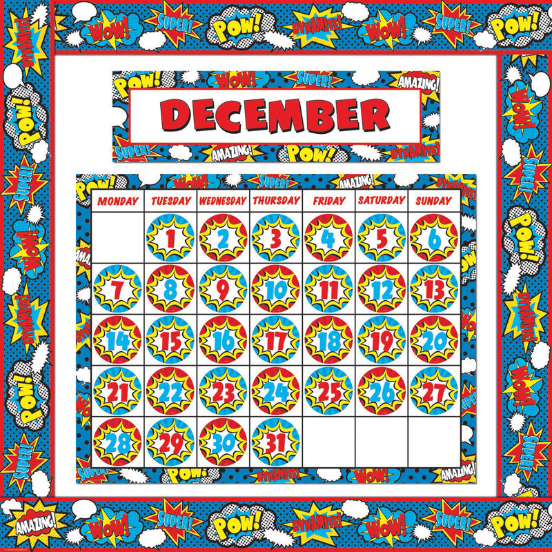 Teacher Created Resources Superhero Calendar Set TCR9540 SupplyMe