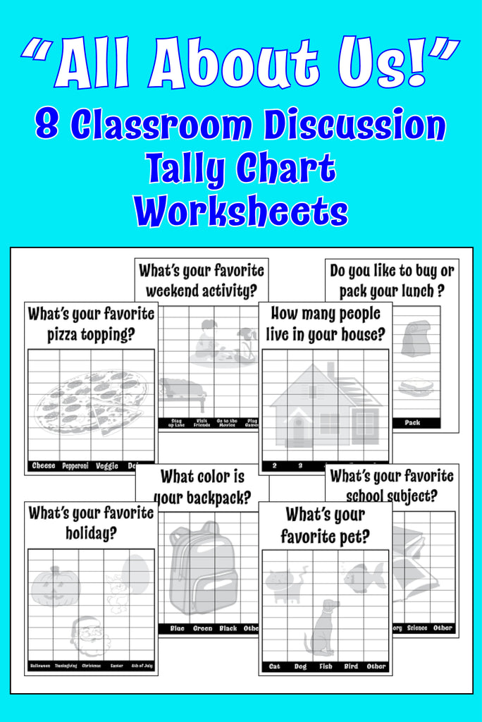 8 FREE Printable "All About Us" Tally Chart Worksheets!