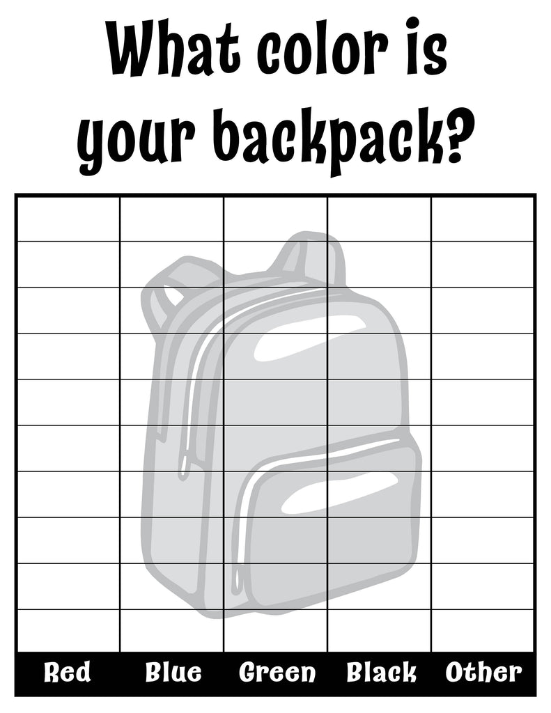 What Color Is Your Backpack? All About Me Classroom Tally Chart