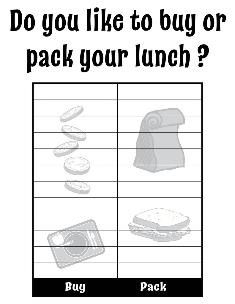 Do You Like To Buy Or Pack Your Lunch? All About Me Classroom Tally Chart