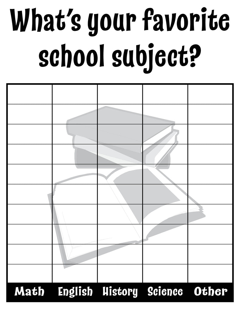 What's Your Favorite School Subject? All About Me Classroom Tally Chart