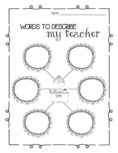 words to describe my teacher printable supplyme