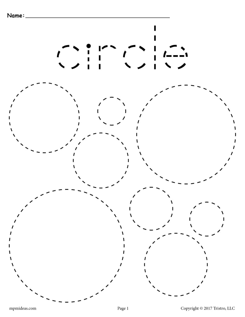 12 shapes tracing worksheets circles squares triangles