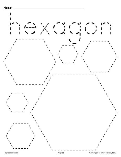 Hexagons Tracing Worksheet - Tracing Shapes Worksheets – SupplyMe