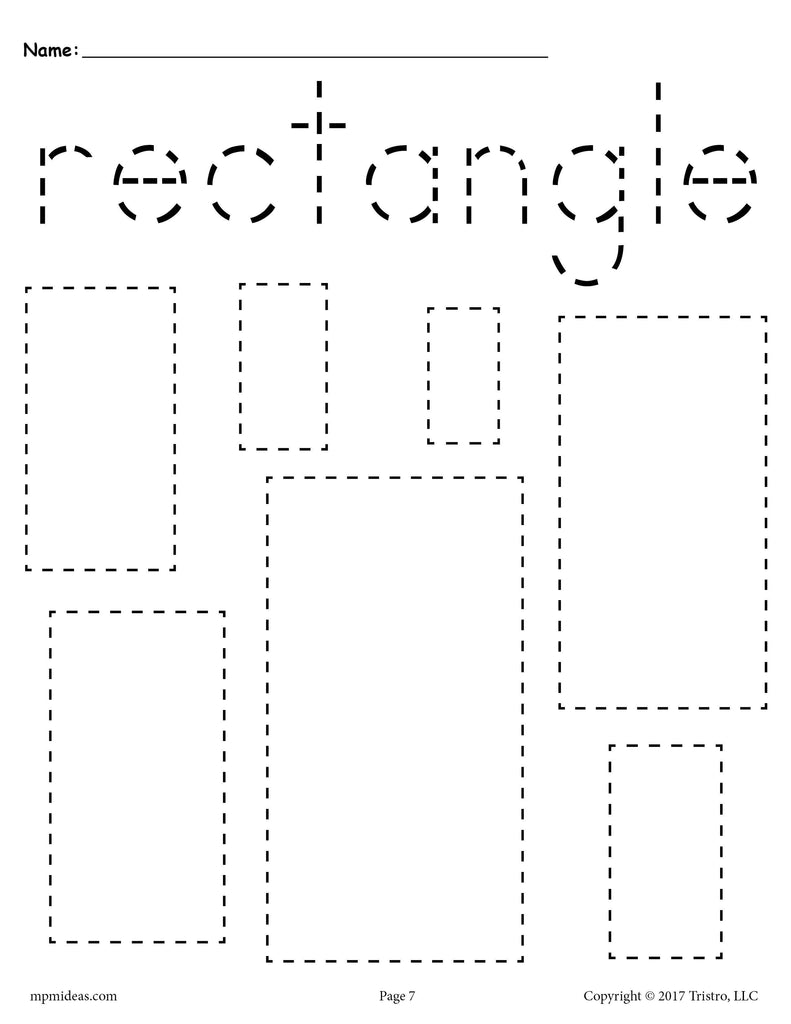 Rectangles Tracing Worksheet - Tracing Shapes Worksheets – SupplyMe