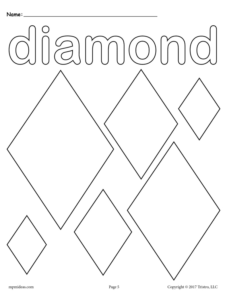 Diamond Coloring Sheet Coloring Pages