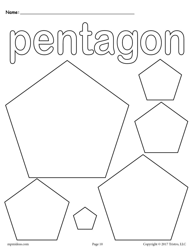 pentagon shapes worksheets