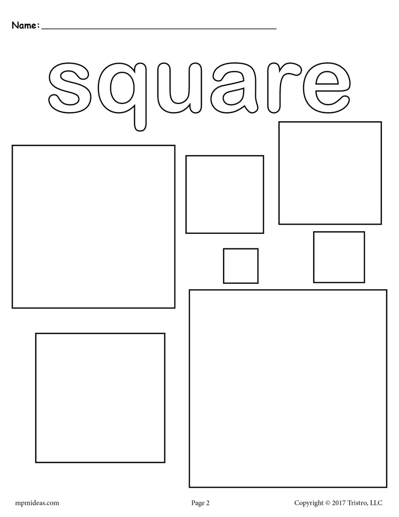 Squares Coloring Page - Square Shape Worksheet – SupplyMe