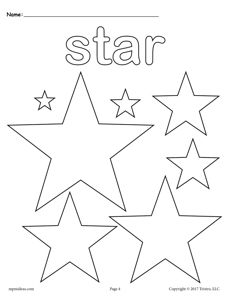 free star coloring book pages