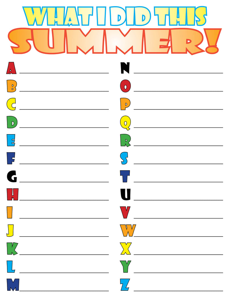 Summer School Worksheets Printable