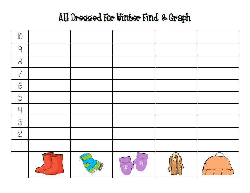 All Dressed for Winter Math Center Activity - Find and Graph Page