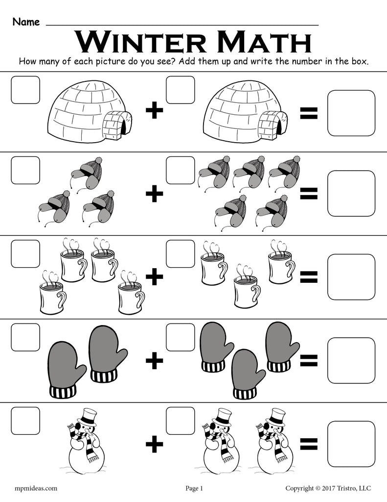 Kindergarten Addition Worksheets With Pictures Kindergarten
