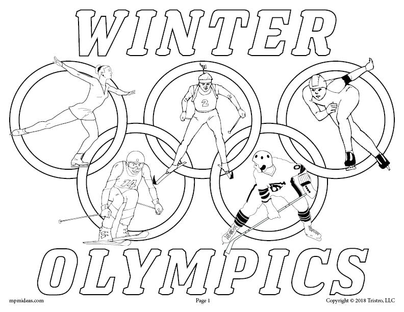 FREE Printable Winter Olympics Coloring Page!