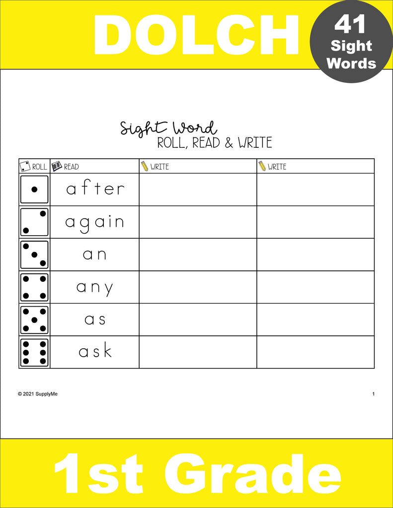 dolch sight word coloring pages