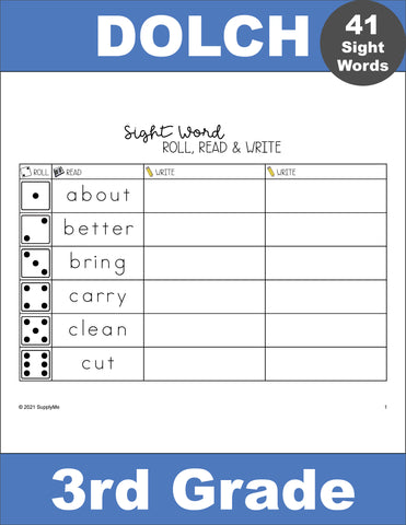 Handwriting Worksheets for Kids: Dolch First Grade Words - Mamas Learning  Corner