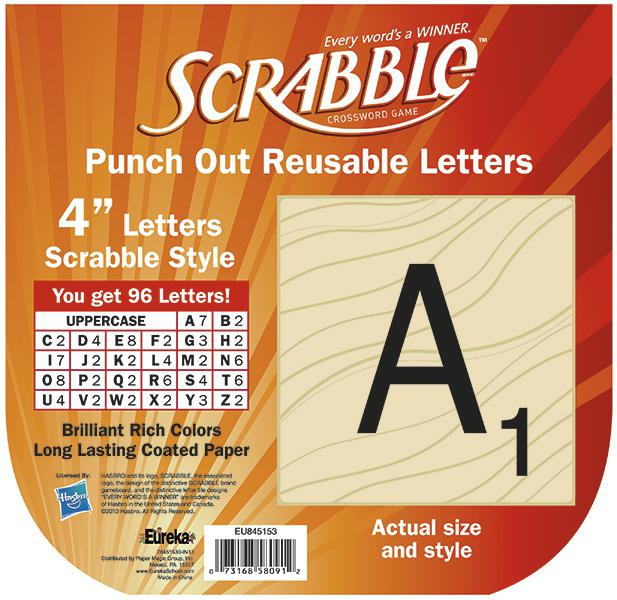 eureka scrabble bulletin board letters eu 845153 supplyme